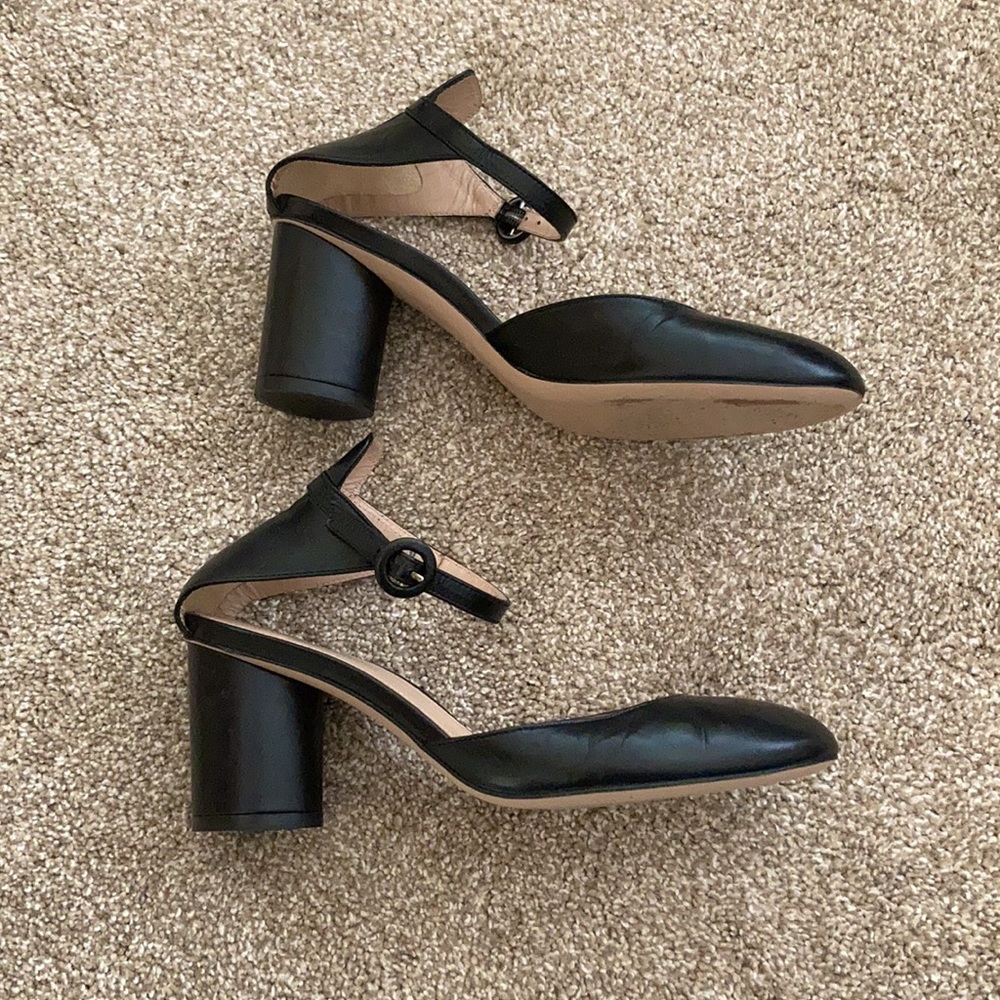 Stuart Weitzman Closed Toe Round Heels with Ankle Strap